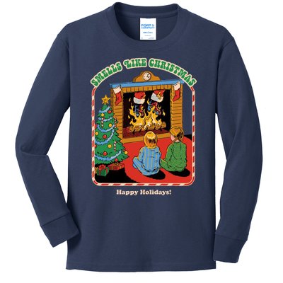 Smells Like Christmas Happy Holidays Kids Long Sleeve Shirt