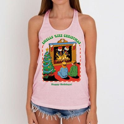 Smells Like Christmas Happy Holidays Women's Knotted Racerback Tank