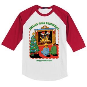 Smells Like Christmas Happy Holidays Kids Colorblock Raglan Jersey