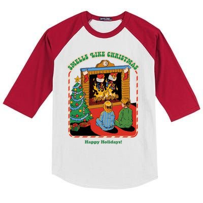 Smells Like Christmas Happy Holidays Kids Colorblock Raglan Jersey