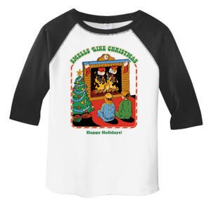 Smells Like Christmas Happy Holidays Toddler Fine Jersey T-Shirt