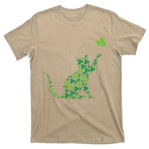 Shamrock Leaf Cat Happy St Cattrick Day T-Shirt