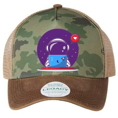 Sending Love, Cute Astronaut On A Laptop Legacy Tie Dye Trucker Hat