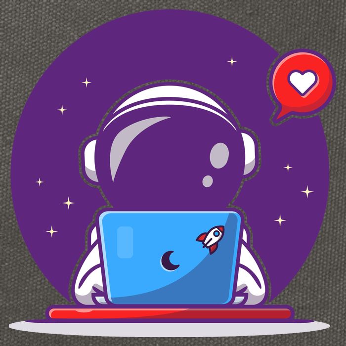 Sending Love, Cute Astronaut On A Laptop Cotton Canvas Backpack