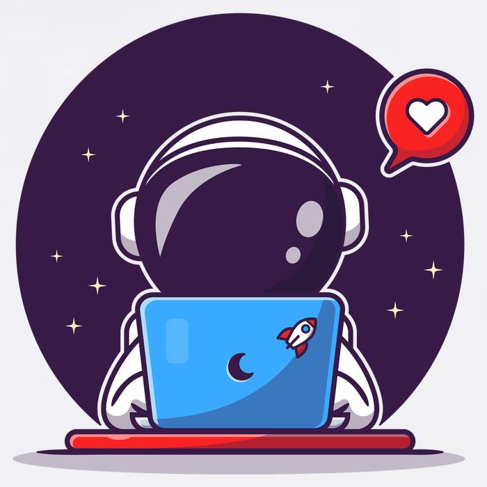 Sending Love, Cute Astronaut On A Laptop Cool Comfort Performance Bucket Hat
