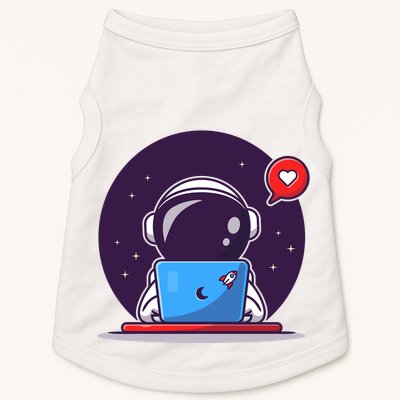 Sending Love, Cute Astronaut On A Laptop Doggie Tank