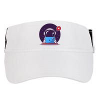 Sending Love, Cute Astronaut On A Laptop Adult Drive Performance Visor
