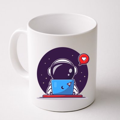 Sending Love, Cute Astronaut On A Laptop Mug