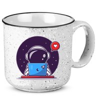 Sending Love, Cute Astronaut On A Laptop 15oz Campfire Ceramic Mug