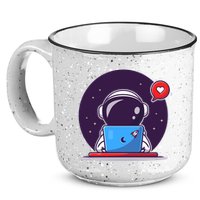 Sending Love, Cute Astronaut On A Laptop 15oz Campfire Ceramic Mug