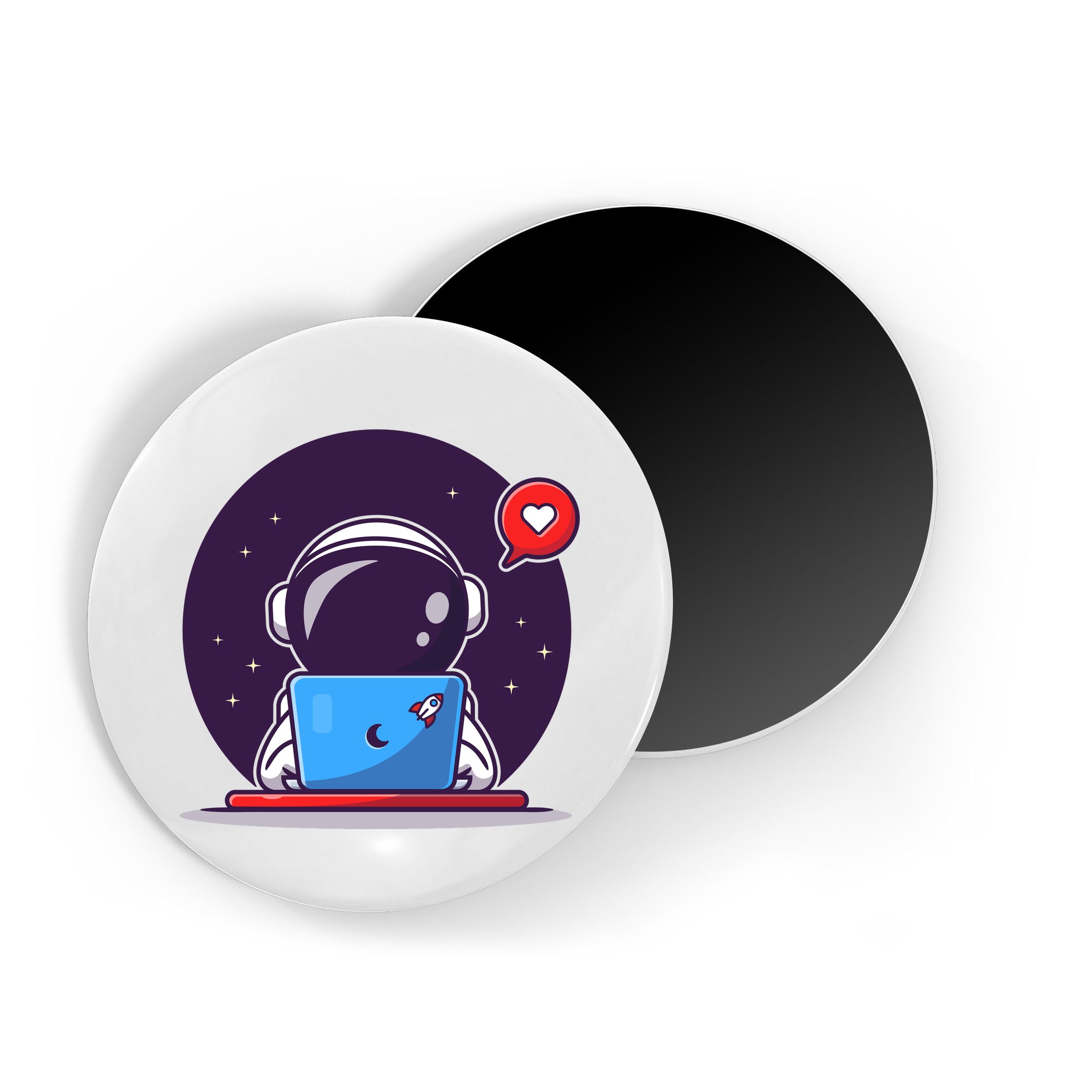 Sending Love, Cute Astronaut On A Laptop Magnet