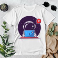 Sending Love, Cute Astronaut On A Laptop Premium T-Shirt