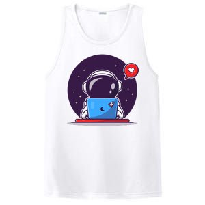 Sending Love, Cute Astronaut On A Laptop PosiCharge Competitor Tank