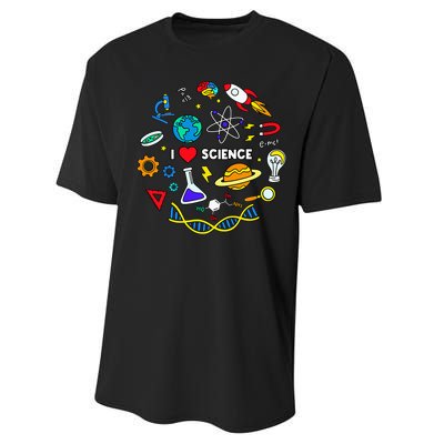 Science Lover Chemistry Biology Physics Love Science  Performance Sprint T-Shirt