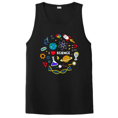 Science Lover Chemistry Biology Physics Love Science  PosiCharge Competitor Tank