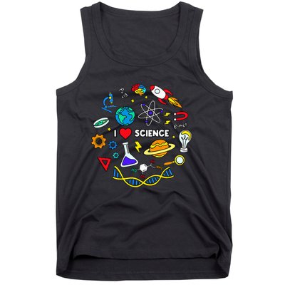 Science Lover Chemistry Biology Physics Love Science  Tank Top