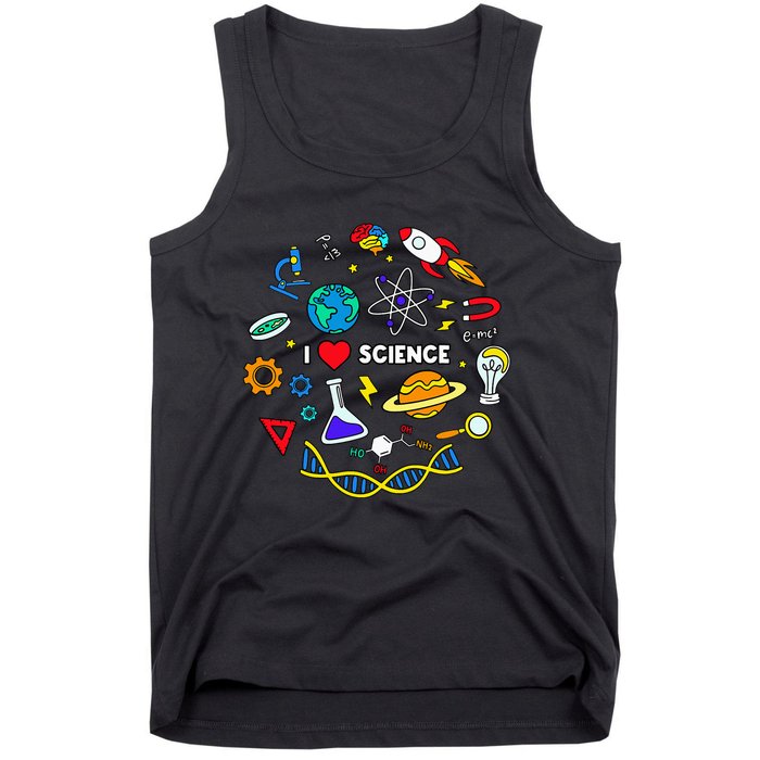 Science Lover Chemistry Biology Physics Love Science  Tank Top