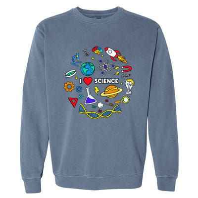 Science Lover Chemistry Biology Physics Love Science  Garment-Dyed Sweatshirt