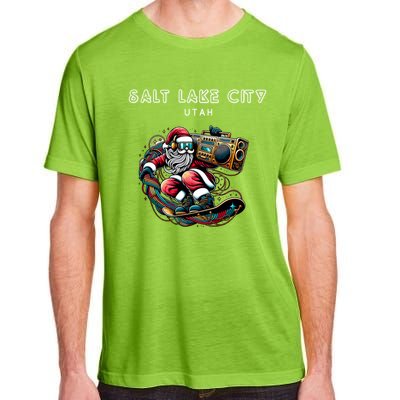 Salt Lake City Utah Cool Snowboard Christmas Santa Gift Adult ChromaSoft Performance T-Shirt