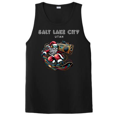 Salt Lake City Utah Cool Snowboard Christmas Santa Gift PosiCharge Competitor Tank