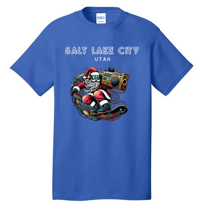 Salt Lake City Utah Cool Snowboard Christmas Santa Gift Tall T-Shirt