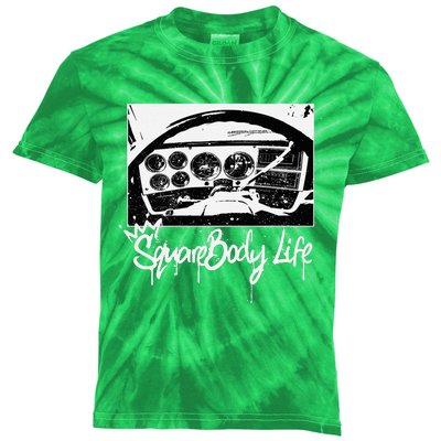 Squarebody Life C10 Classic Truck Squarebody Nation Kids Tie-Dye T-Shirt