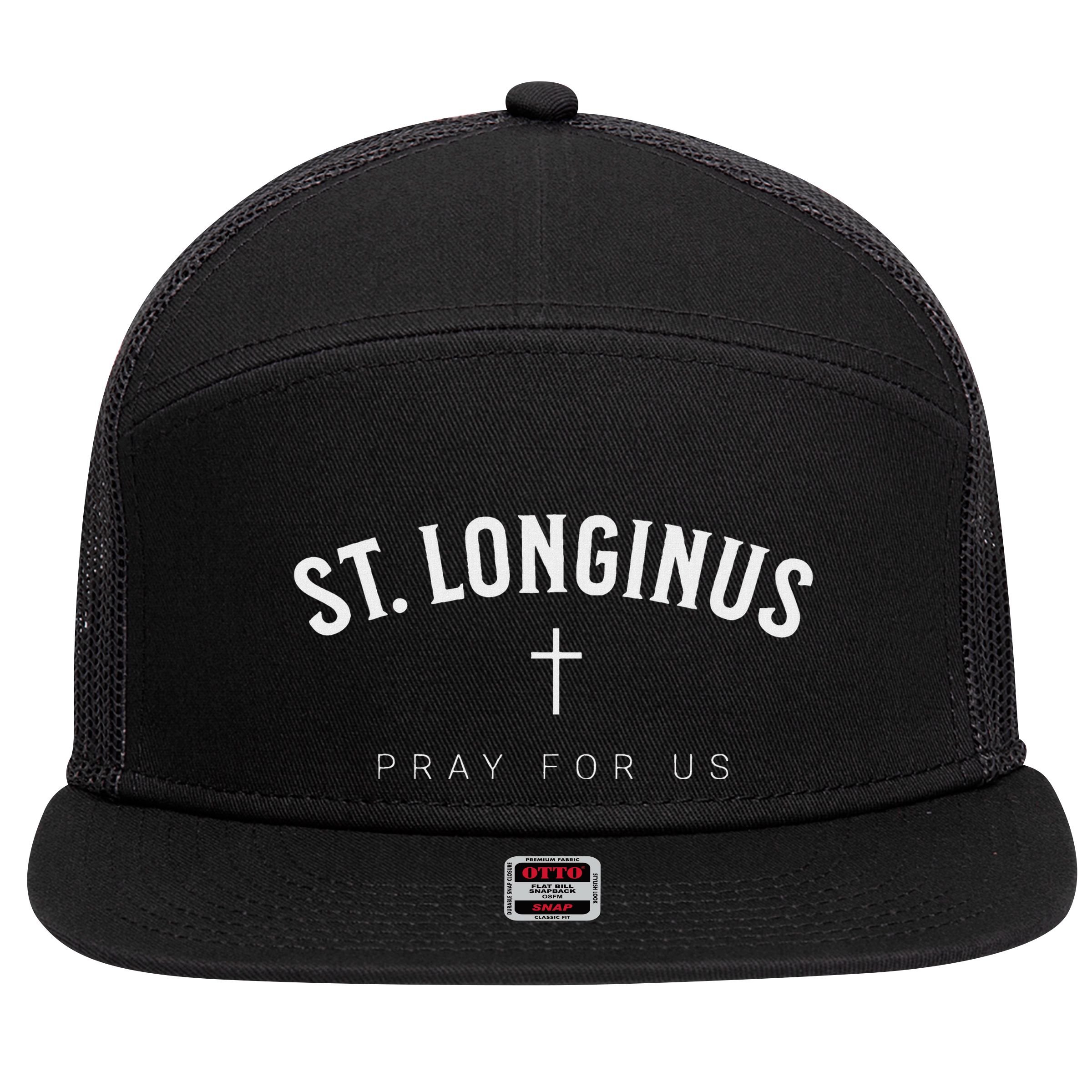 St. Longinus Catholic Christian Saint 7 Panel Mesh Trucker Snapback Hat
