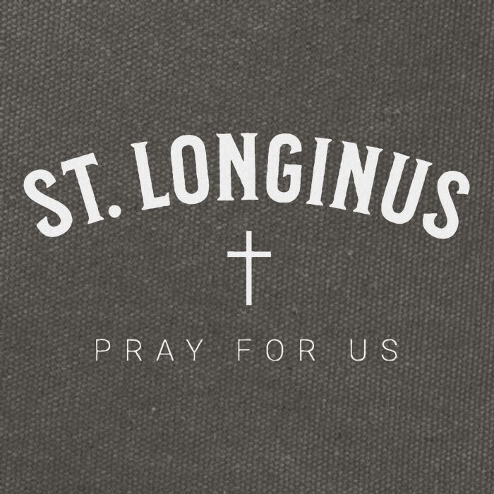 St. Longinus Catholic Christian Saint Cotton Canvas Backpack