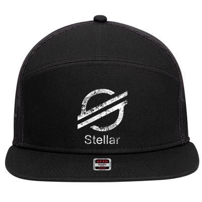 Stellar Lumens Crypto Xlm Token Decentralized Blockchain 7 Panel Mesh Trucker Snapback Hat