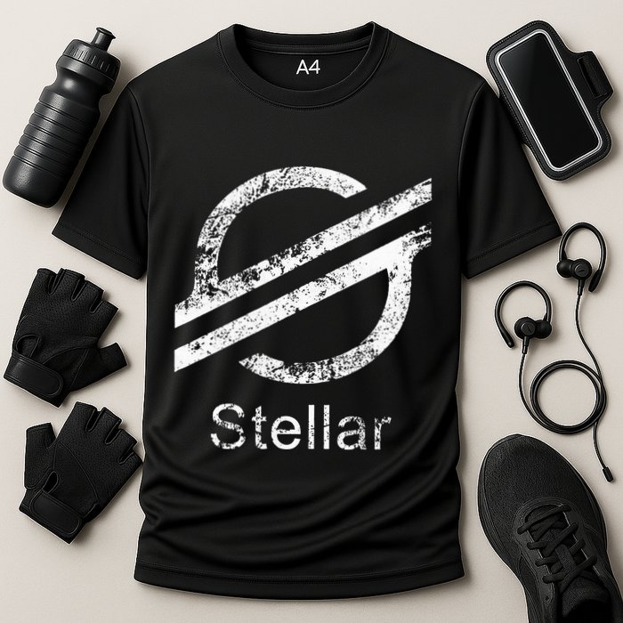 Stellar Lumens Crypto Xlm Token Decentralized Blockchain Cooling Performance Crew T-Shirt