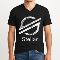 Stellar Lumens Crypto Xlm Token Decentralized Blockchain V-Neck T-Shirt