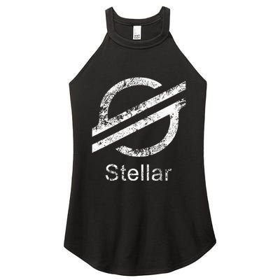 Stellar Lumens Crypto Xlm Token Decentralized Blockchain Women's Perfect Tri Rocker Tank