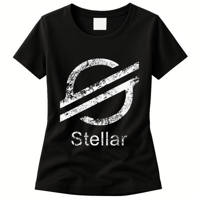 Stellar Lumens Crypto Xlm Token Decentralized Blockchain Womens T-Shirt