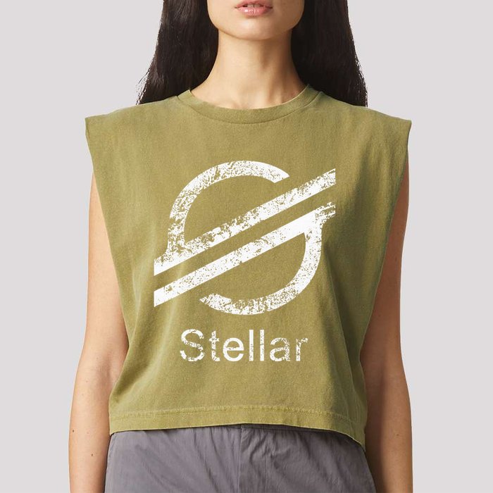 Stellar Lumens Crypto Xlm Token Decentralized Blockchain Garment-Dyed Women's Muscle Tee