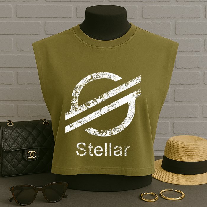 Stellar Lumens Crypto Xlm Token Decentralized Blockchain Garment-Dyed Women's Muscle Tee