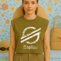 Stellar Lumens Crypto Xlm Token Decentralized Blockchain Garment-Dyed Women's Muscle Tee