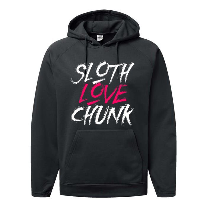 Sloth Love Chunk Vintage 80s Movie Gift Performance Fleece Hoodie