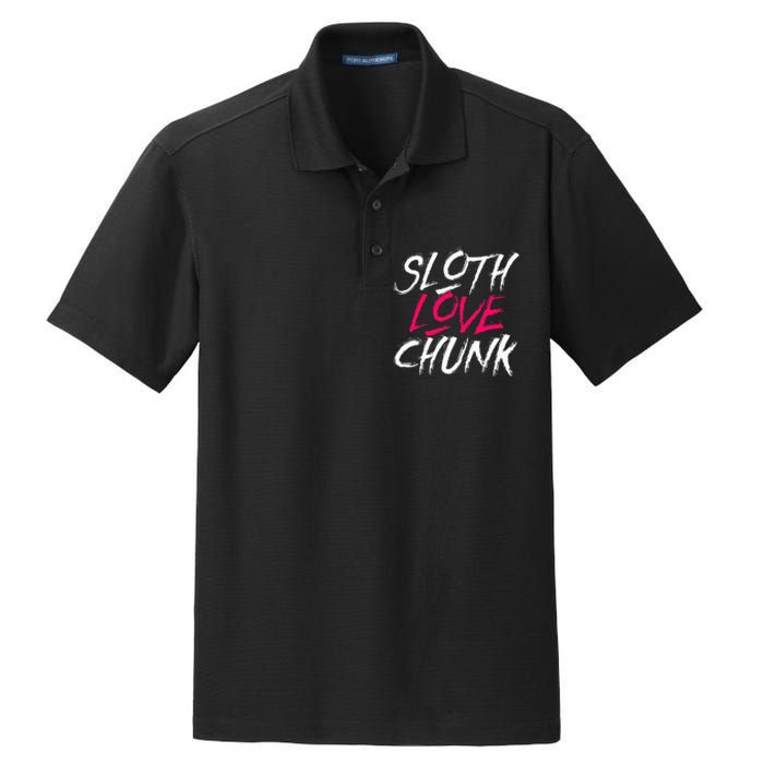 Sloth Love Chunk Vintage 80s Movie Gift Dry Zone Grid Polo