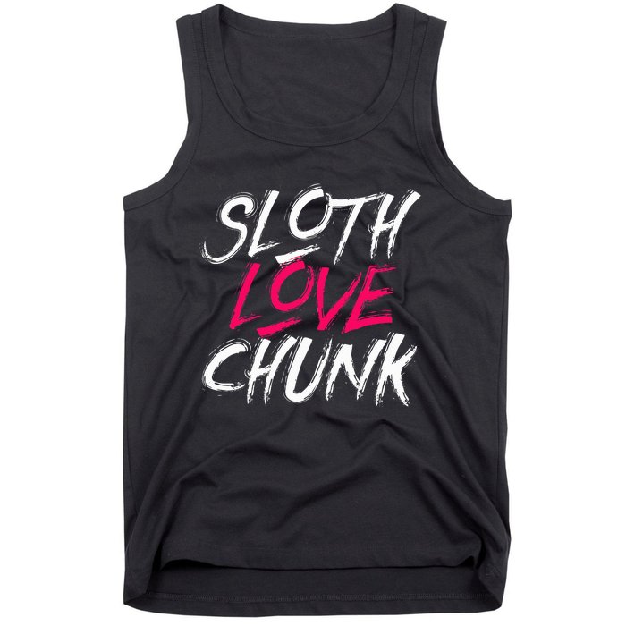 Sloth Love Chunk Vintage 80s Movie Gift Tank Top