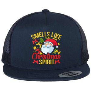 Smells Like Christmas Spirit Santa Claus Holiday Xmas Gift Flat Bill Trucker Hat