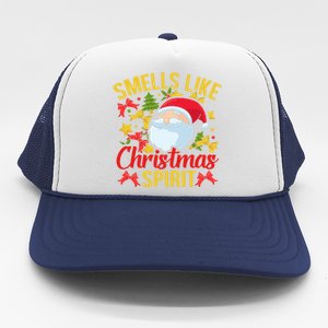 Smells Like Christmas Spirit Santa Claus Holiday Xmas Gift Trucker Hat