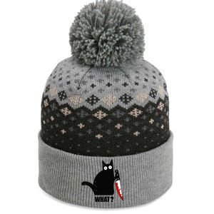 Spooky Lockdown Cat The Baniff Cuffed Pom Beanie