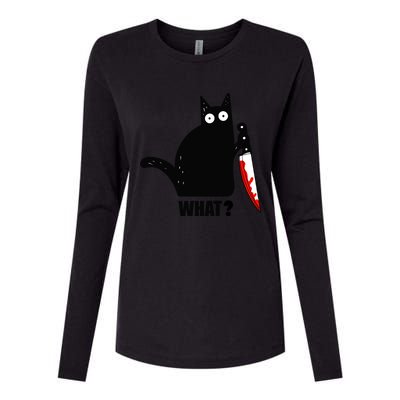 Spooky Lockdown Cat Womens Cotton Relaxed Long Sleeve T-Shirt