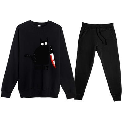 Spooky Lockdown Cat Premium Crewneck Sweatsuit Set