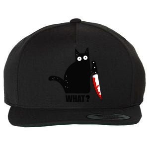 Spooky Lockdown Cat Wool Snapback Cap