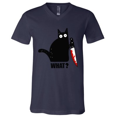 Spooky Lockdown Cat V-Neck T-Shirt