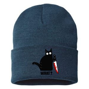 Spooky Lockdown Cat Sustainable Knit Beanie