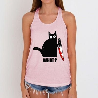 Spooky Lockdown Cat Women's Knotted Racerback Tank