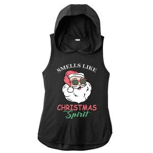 Smells Like Christmas Spirigift Funny Santa Claus Gift Ladies PosiCharge Tri-Blend Wicking Draft Hoodie Tank