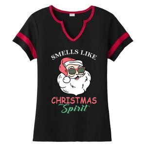 Smells Like Christmas Spirigift Funny Santa Claus Gift Ladies Halftime Notch Neck Tee